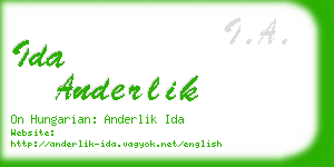 ida anderlik business card